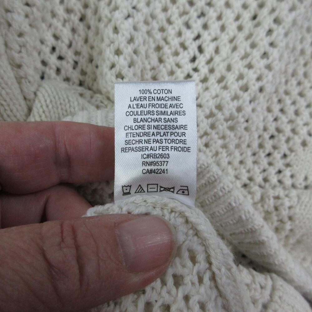 Sanctuary Cardigan Womens M Off-White Knit Floral Full Zip Balloon Sleeve NWT - Picture 10 of 13